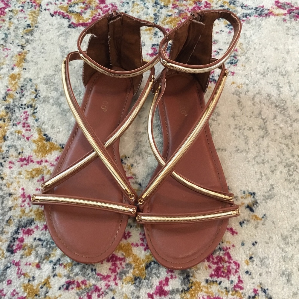 Gold Strappy Sandals